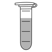 8/10 filled Eppendorf tube with round bottom and snap cap open -  Flat Icon-