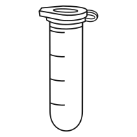 Empty eppendorf tube with round bottom and snap cap closed - Drawing-