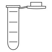 Empty eppendorf tube with round bottom and snap cap open - Flat Line Art
-