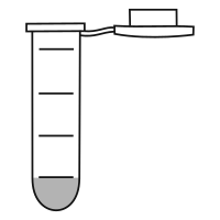 Empty eppendorf tube with round bottom and snap cap open - Flat Line Art-
