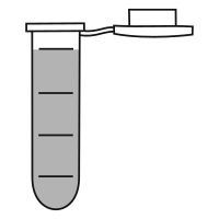 Empty eppendorf tube with round bottom and snap cap open - Flat Line Art
-