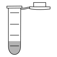 2/10 filled Eppendorf tube with round bottom and snap cap open
 - Flat Line Art
-