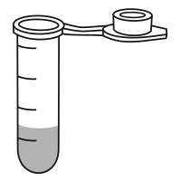 2/10 filled eppendorf tube with round bottom and snap cap open - Clipart-