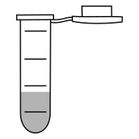 Empty eppendorf tube with round bottom and snap cap open - Flat Line Art
-