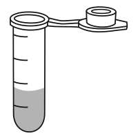 3/10 filled eppendorf tube with round bottom and snap cap open - Clipart-