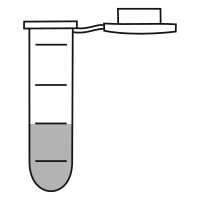 Empty eppendorf tube with round bottom and snap cap open - Flat Line Art-
