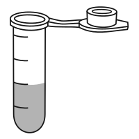 4/10 filled eppendorf tube with round bottom and snap cap open - Clipart-