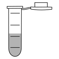 Empty eppendorf tube with round bottom and snap cap open - Flat Line Art-
