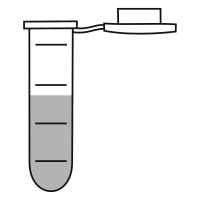 Empty eppendorf tube with round bottom and snap cap open - Flat Line Art-
