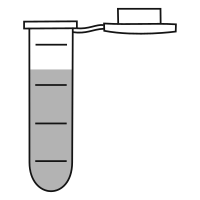 Empty eppendorf tube with round bottom and snap cap open - Flat Line Art
-