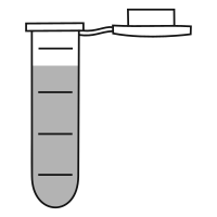 Empty eppendorf tube with round bottom and snap cap open - Flat Line Art-
