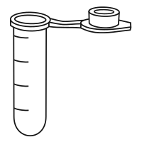 Empty eppendorf tube with round bottom and snap cap open - Clipart-