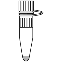 2/10 filled conical bottom eppendorf tube with screw cap closed - Flat Icon