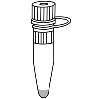 2/10 filled conical bottom eppendorf tube with screw cap closed - Drawing