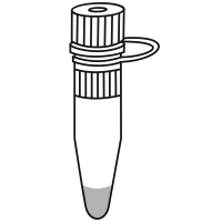 3/10 filled conical bottom eppendorf tube with screw cap closed - Drawing