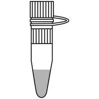 5/10 filled conical bottom eppendorf tube with screw cap closed - Flat Icon