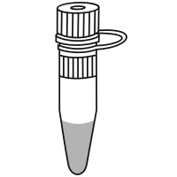 5/10 filled conical bottom eppendorf tube with screw cap closed - Drawing