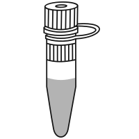 7/10 filled conical bottom eppendorf tube with screw cap closed - Drawing