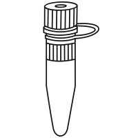 Empty eppendorf tube with screw-conical bottom and snap cap closed - Drawing-