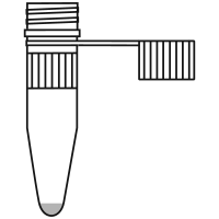 1/10 filled conical bottom eppendorf tube with screw cap open - Flat Line Art