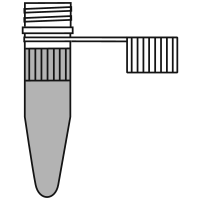 Filled eppendorf tube with screw-conical bottom and snap cap open - Flat Line Art-