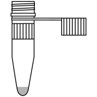 2/10 filled conical bottom eppendorf tube with screw cap open - Flat Line Art