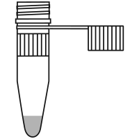 3/10 filled conical bottom eppendorf tube with screw cap open - Flat Line Art