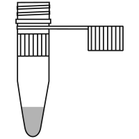 4/10 filled eppendorf tube with screw-conical bottom and snap cap open - Flat Line Art-