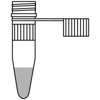 5/10 filled conical bottom eppendorf tube with screw cap open - Flat Line Art