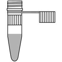 7/10 filled eppendorf tube with screw-conical bottom and snap cap open - Flat Line Art-