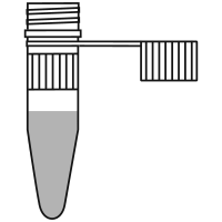 8/10 filled conical bottom eppendorf tube with screw cap open - Flat Line Art