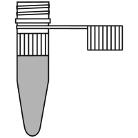 9/10 filled conical bottom eppendorf tube with screw cap open - Flat Line Art