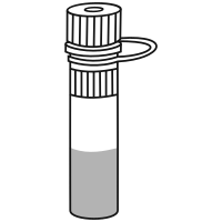 6/10 filled flat
 bottom eppendorf tube with screw cap closed - Drawing