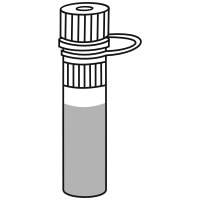 8/10 filled flat
 bottom eppendorf tube with screw cap closed - Drawing