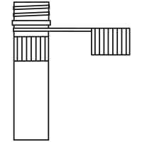 Empty eppendorf tube with screw-flat
 bottom and snap cap open - Flat Line Art-