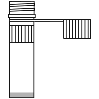 1/10 filled eppendorf tube with screw-flat
 bottom and snap cap open - Flat Line Art-