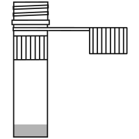 2/10 filled flat
 bottom eppendorf tube with screw cap open - Flat Line Art