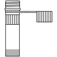 3/10 filled flat
 bottom eppendorf tube with screw cap open - Flat Line Art