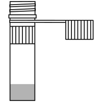 4/10 filled flat
 bottom eppendorf tube with screw cap open - Flat Line Art