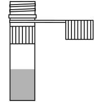 6/10 filled eppendorf tube with screw-flat
 bottom and snap cap open -Flat Line Art-