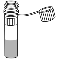 6/10 filled eppendorf tube  with flat
 bottom and screw cap open
 - Clipart -