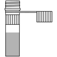 7/10 filled eppendorf tube with screw-flat
 bottom and snap cap open - Flat Line Art-