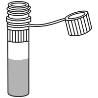 7/10 filled eppendorf tube  with flat
 bottom and screw cap open
 - Clipart -