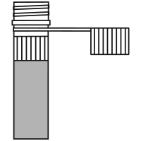 9/10 filled eppendorf tube with screw-flat
 bottom and snap cap open - Flat Line Art-