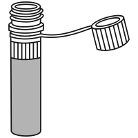 9/10 filled eppendorf tube  with flat
 bottom and screw cap open
 - Clipart -