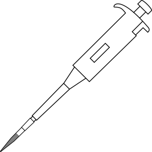 Micropipette P20 with tip filled 20ul - 200ul- Line Art 