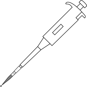 Micropipette P20 with tip with filter filled dropping 20ul - 200ul- Line Art 