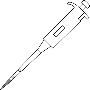 Micropipette P20 with tip with filter filled  20ul - 200ul- Line Art 