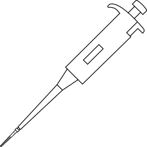 Micropipette P20 with tip with filter filled  20ul - 200ul- Clip art 