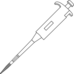 Micropipette P20 with tip filled 20ul - 200ul- Line Art  